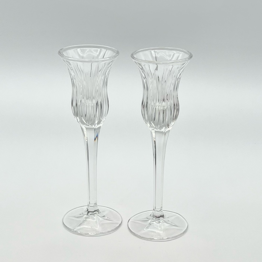 Vintage Mikasa Icicles Crystal Candlesticks Candle Holders Set Of 2 Germany